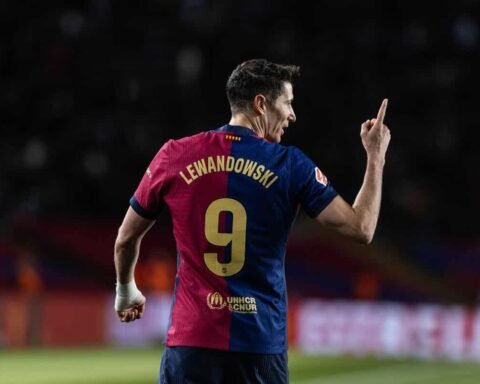 January 26, 2025, Barcelona, Barcelona, Spain: Robert Lewandowski Of F.c Barelona In Action During The Football Match Of Spanish Championship Laliga Ea Sports Between F.c Barcelona And Valencia C.f Played At Olympic Lluis Companys Stadium. Final Score: Fc
